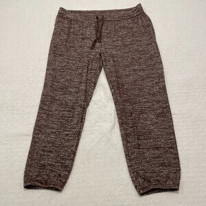 Women's Daily Ritual Drawstring Brown and White Soft Sweatpants XL